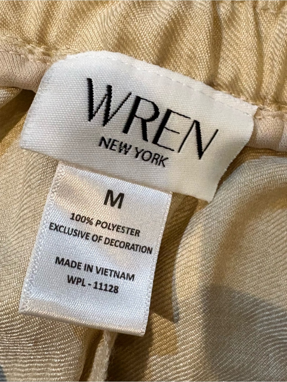 Wren Beige High-Waist Embroidered Tie-Front Shorts size M - Picture 5 of 8